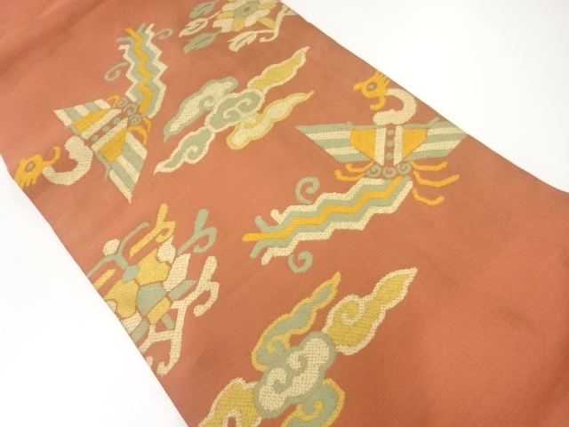 JAPANESE NAGOYA OBI / WOVEN PHOENIX